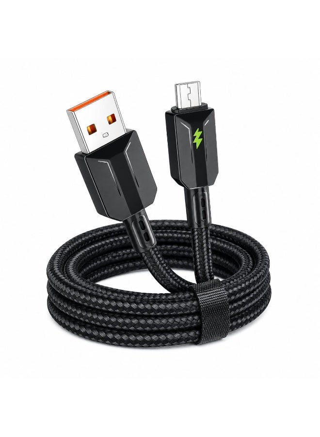 كابل شحن سريع ونقل بيانات بقوة 60 واط (Micro-USB) – يتميز بتصميم متين من النايلون المجدول ومؤشر ضوئي للشحن – متوافق مع أجهزة أندرويد (طراز TP-2006)