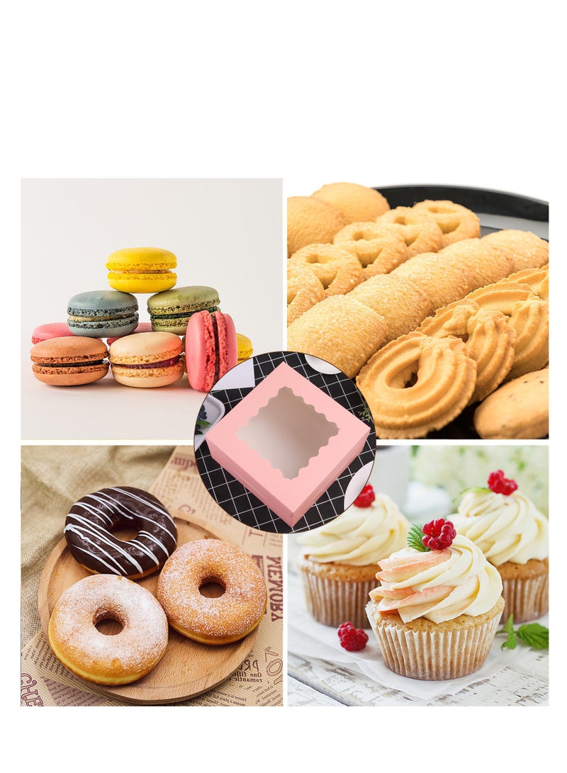 8x8x5 inches Cake Boxes with Cake Boards , 8-inch Bakery Box with Window for Cakes, Pies and more (20pcs=10 cake boxes, 10 cake box covers/40 pieces=20 cake boxes, 20 cake box covers) - Image 4