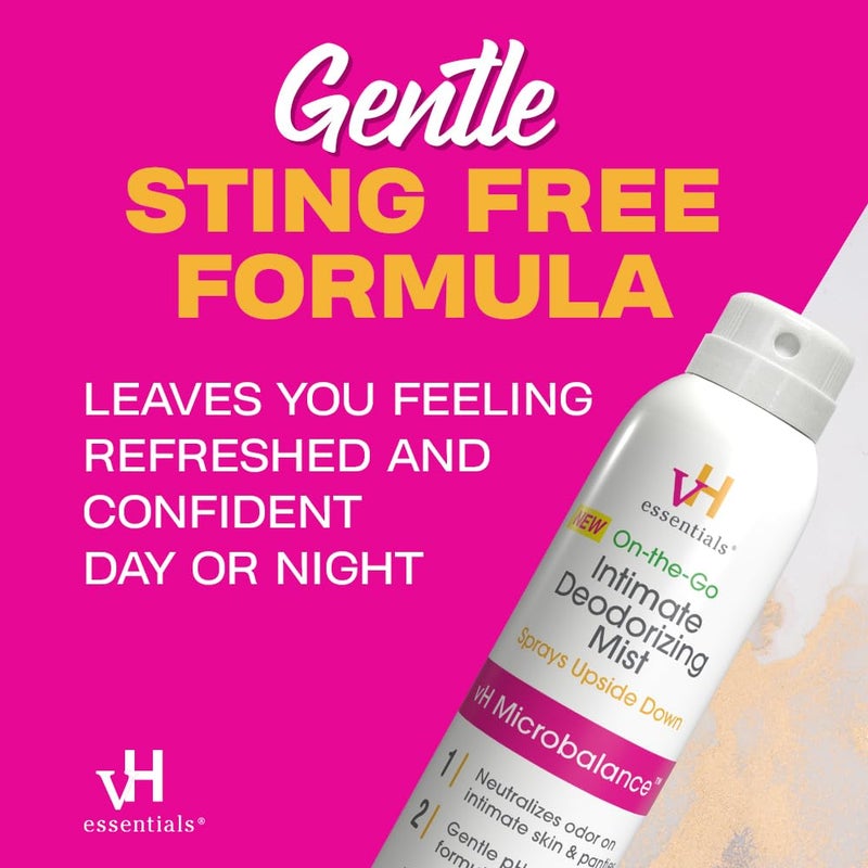 vH essentials Feminine Spray, Intimate Deodorizing Mist, Gentle Odor Eliminating Ph Balanced Formula, Sting Free, Alcohol free, Continuous Spray, 3 floz. - Image 3