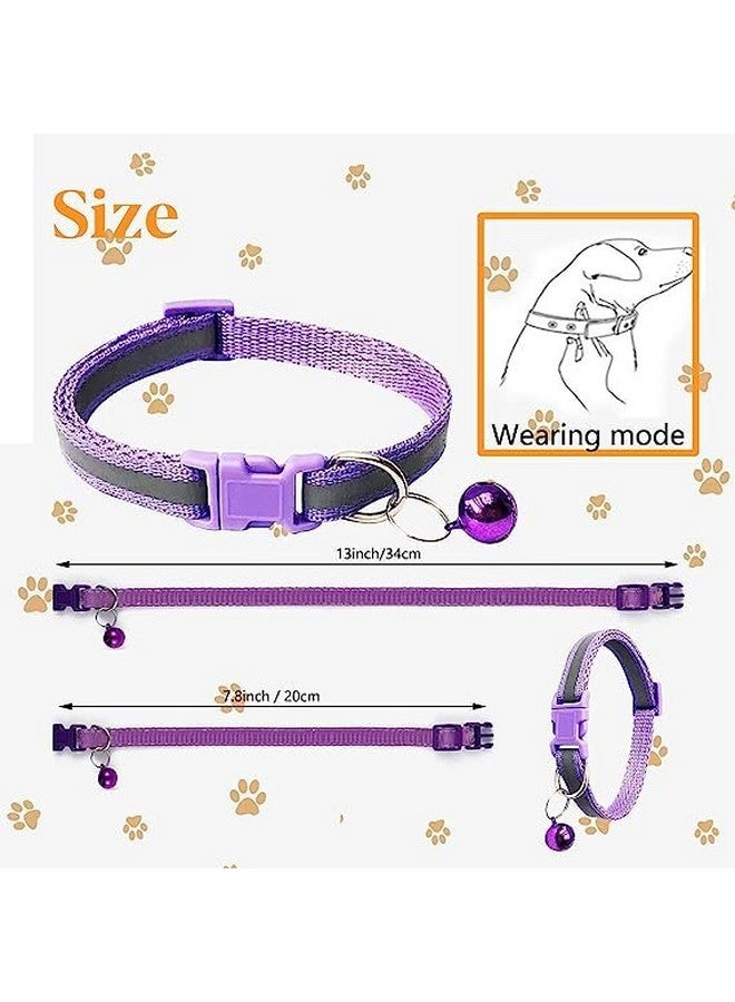 طوقان عاكسان فائق النعومة للكلاب مع جرس - طوق تعريف عاكس قابل للتعديل من النايلون للحيوانات الأليفة حديثي الولادة والجراء والكلاب الصغيرة - Image 2