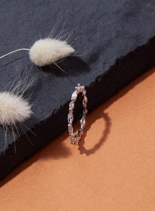 PAVOI 14K Yellow Gold Plated Cubic Zirconia Stacking Love Eternity Ring - 2.5mm Stackable Bands for Women - Gold Rings for Women, Size 8 - Image 4