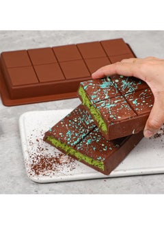 Generic Deep Chocolate Bar Molds 2 Pack, Large and Thick Silicone Chocolate Bar Molds for Stuffed Bar, Big Chocolate Candy Bar Mold for Filling Knafeh Pistachio Chocolate Bar  - Image 2