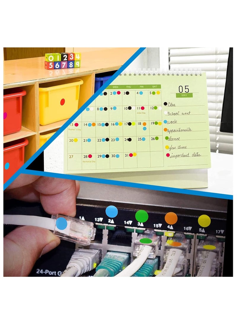 Sadaf ملصقات دائرية 350 قطعة بقطر 18 مم باللون الأسود - Image 5