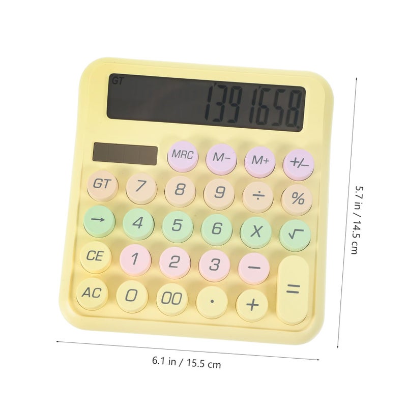 Multifunction Mechanical Keyboard Calculator For Students Office Yellow 15 50X14 50X2 00CM - Image 3