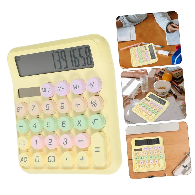 Multifunction Mechanical Keyboard Calculator For Students Office Yellow 15 50X14 50X2 00CM - Image 5