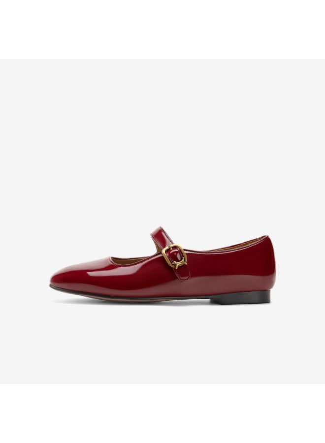 Hush Puppies أحذية جلدية صغيرة ذات كعب واحد بتصميم جديد، أنيقة فرنسية، أحذية زفاف رائعة ذات مقدمة مربعة - Image 2