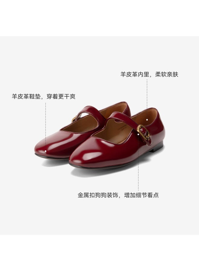 Hush Puppies أحذية جلدية صغيرة ذات كعب واحد بتصميم جديد، أنيقة فرنسية، أحذية زفاف رائعة ذات مقدمة مربعة - Image 5