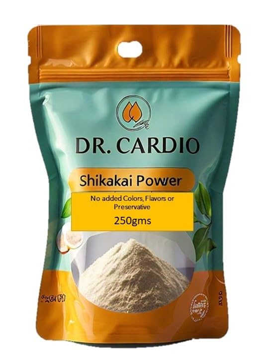 Dr Cardio Organic Shikakai Powder for Frizzy Hair 100 Natural Hair Cleanser 250g Adds Shine Conditions Hair ChemicalFree Formula - Image 1
