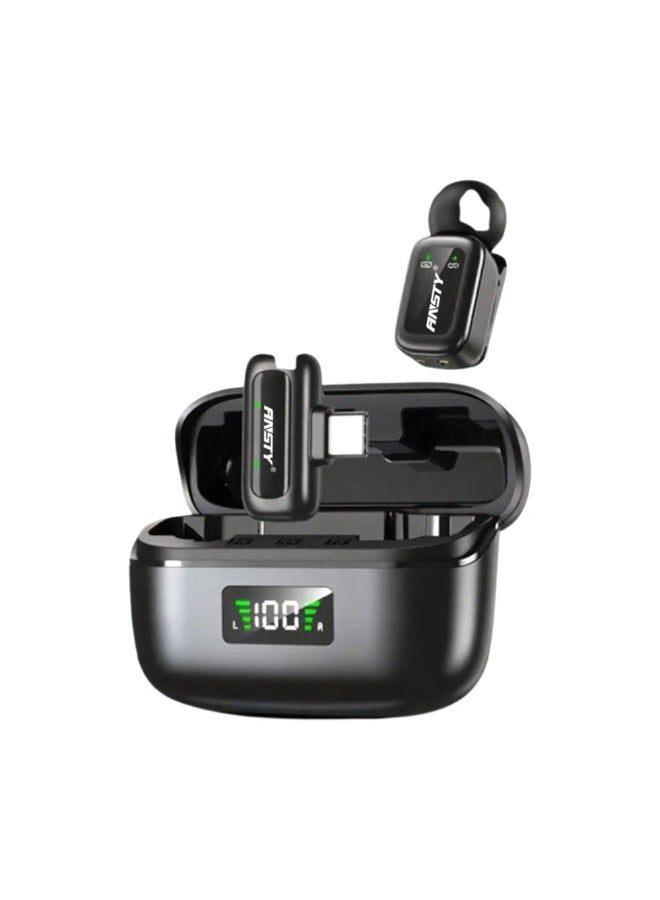 ANSTY MC-02 Wireless Mini Dual Microphone - Digital High-Fidelity Sound, USB-C & IP Adapter for Vlogging, Podcasts, and Interviews - Image 1