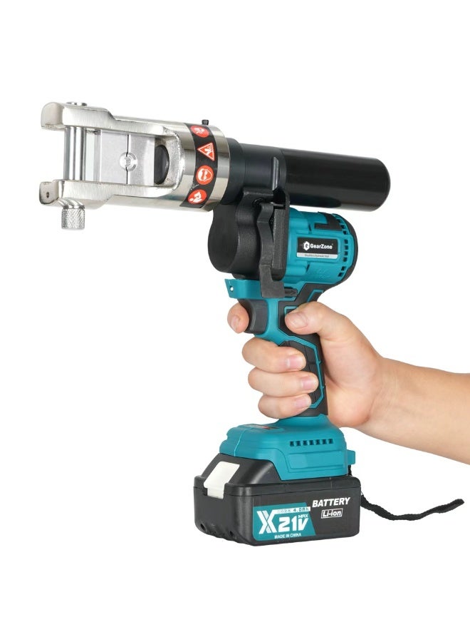 جيرزون أداة ضغط أطراف الكابلات الهيدروليكية للبطارية الكهربائية مع إرجاع الزيت تلقائيًا 90 كيلو نيوتن / 9 أطنان مع بطاريتين و11 قالبًا، من 16 مم إلى 300 مم - Image 2