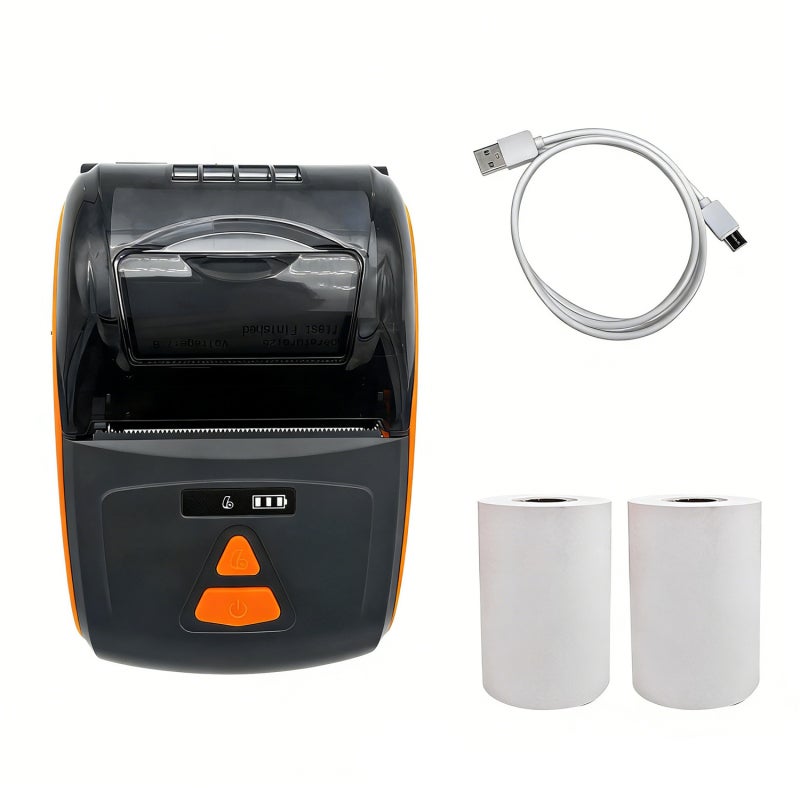 Bisofice Portable Mini Thermal Printer 2 inch Wireless USB Receipt Bill Ticket Printer with 2 Rolls 57mm Print Paper Compatible with iOS Android Windows for Restaurant s Retail,orange - Image 4