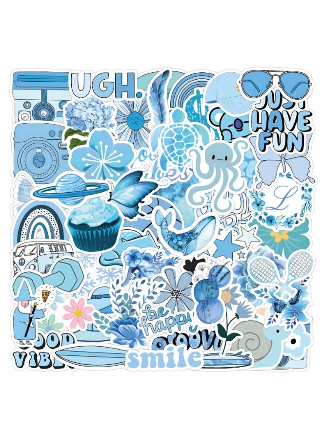 NIBEMINENT 60 Pcs The Sky Is Blue And The Fresh Deco Kit Waterproof Stickers, High Definition Printing Bright Colors, Suitable for Laptop Skateboard Luggage Water Bottle Guitar DIY  - Image 1