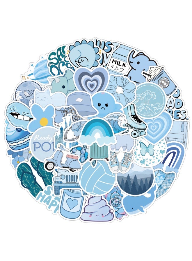 NIBEMINENT 60 Pcs The Sky Is Blue And The Fresh Deco Kit Waterproof Stickers, High Definition Printing Bright Colors, Suitable for Laptop Skateboard Luggage Water Bottle Guitar DIY  - Image 2
