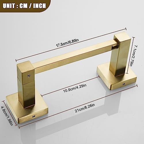 Leyden Brushed Gold Toilet Paper Holder Modern Wall Mounted Toilet Tissue Holder for Bathroom Square Double Base Toilet Roll Holder - Image 3