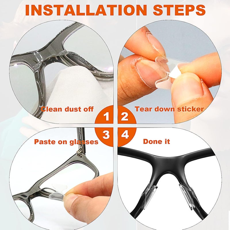 SMARTTOP Eyeglass Nose Pads - Stick on 2.5mm Silicone Anti Slip Adhesive Eyewear Nose Pads Cushions for Eyeglasses Sunglasses Spectacles - 12 Pairs(Black) - Image 5
