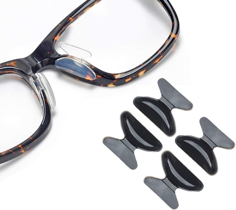 SMARTTOP Eyeglass Nose Pads - Stick on 2.5mm Silicone Anti Slip Adhesive Eyewear Nose Pads Cushions for Eyeglasses Sunglasses Spectacles - 12 Pairs(Black) - Image 1