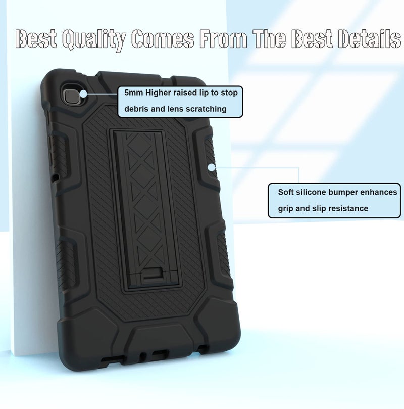 Rantice Samsung Galaxy Tab A7 Lite Case with Kickstand, Shockproof Rugged Case for Kids 8.7 Inch 2021 Tablet A7 Lite (SM-T220/T225), Black - Image 4