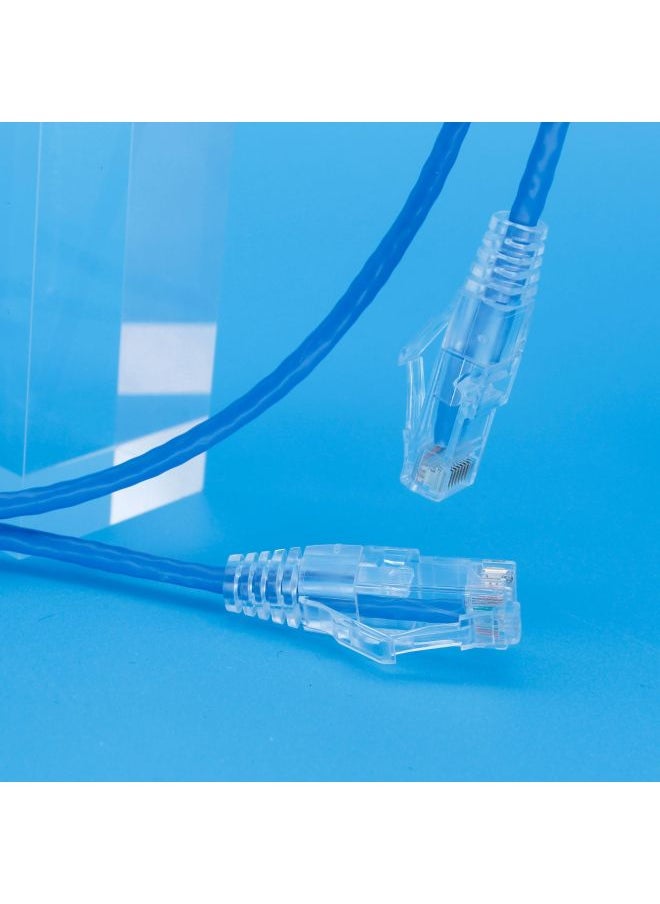 Generic Super Six Network Cable Cat6a 10 Trillion Pure Copper Unshielded Indoor Computer Finished Network Fine Jumper-Color:Super Class 6 Ten Mega [Round Line-Blue] High Speed Not Caton-Line Length:1 M  - Image 1