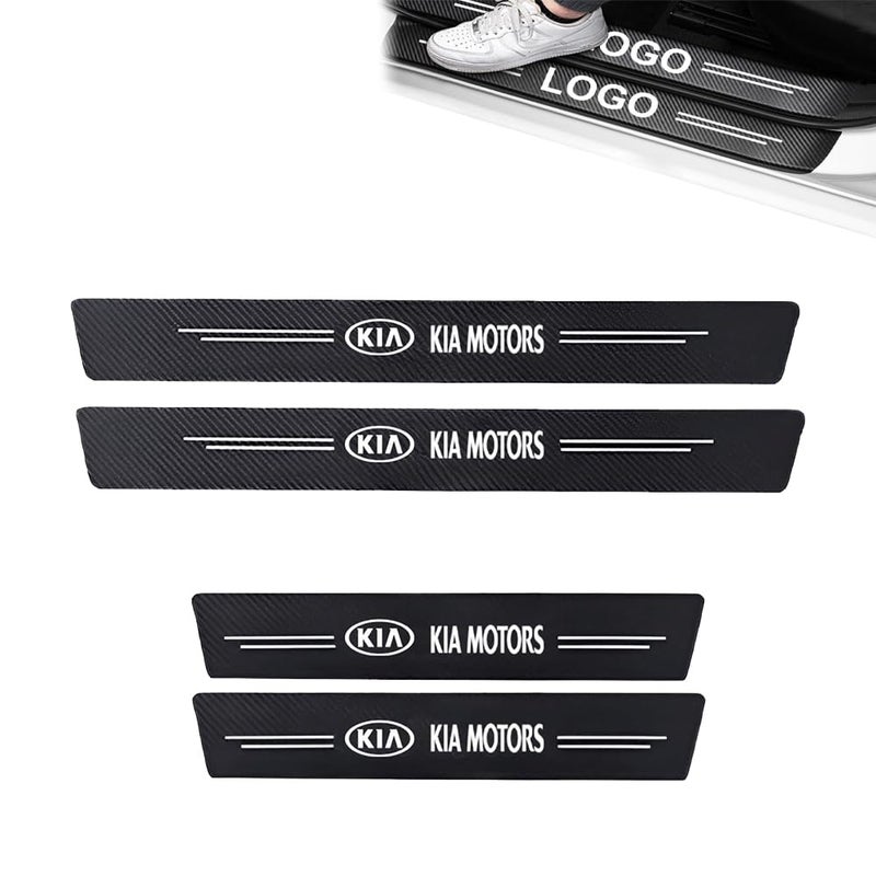 BRAINLE Car Door Sill Protector,Carbon Fiber Sport Threshold Anti-Scratch Sticker Door Edge Protection Decorate,Self-Adhesive Anti-Scratch(5metre x 5cm) (for KIAA) - Image 1