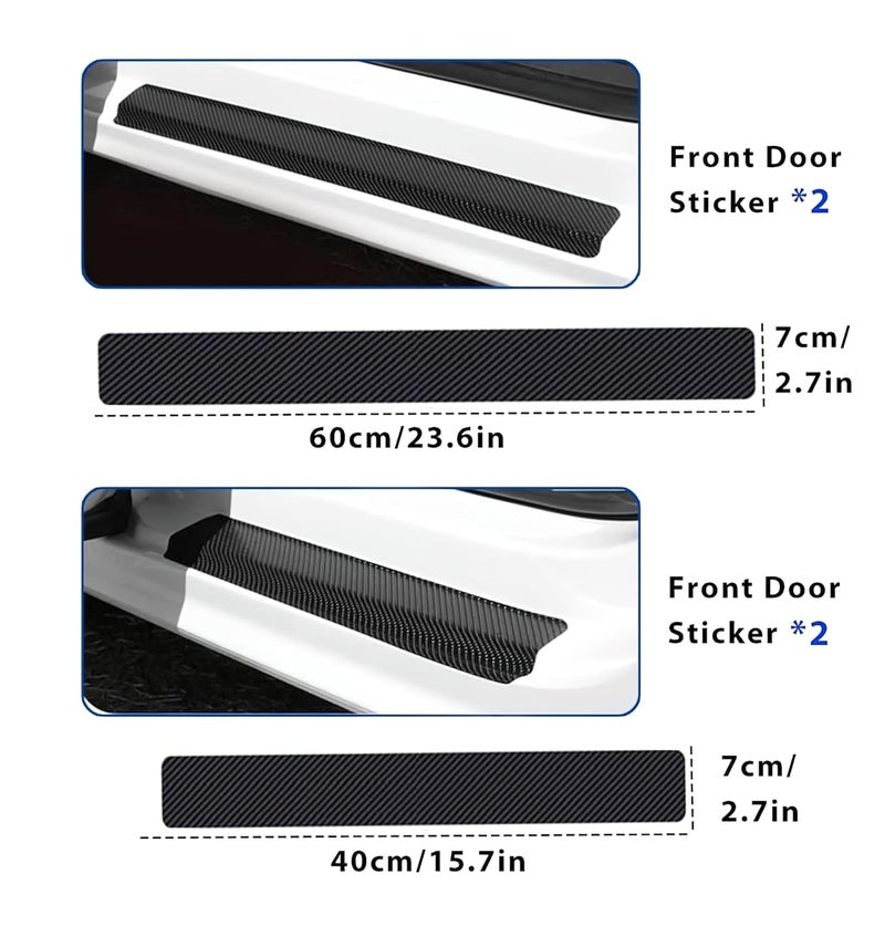 BRAINLE Car Door Sill Protector,Carbon Fiber Sport Threshold Anti-Scratch Sticker Door Edge Protection Decorate,Self-Adhesive Anti-Scratch(5metre x 5cm) (for KIAA) - Image 2