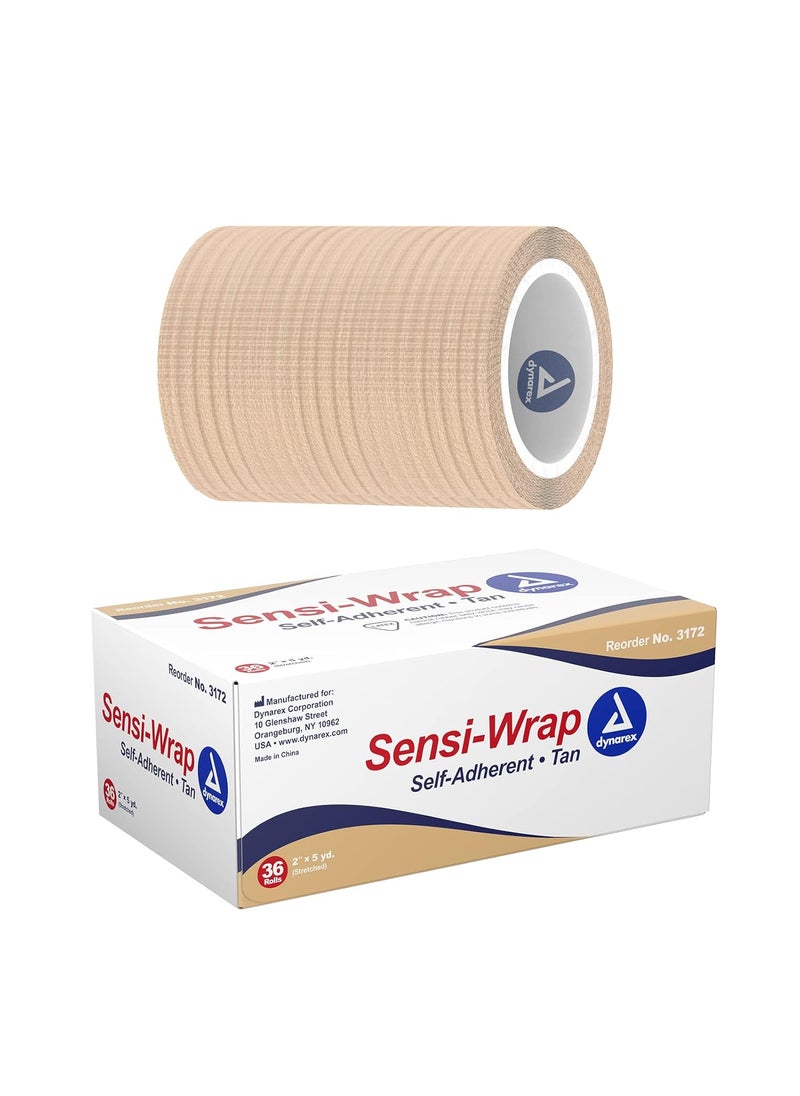 Dynarex Dynarex 3172 Sensi Wrap, Self Adherent, 2" x 5 yard, Tan, Pack of 36 