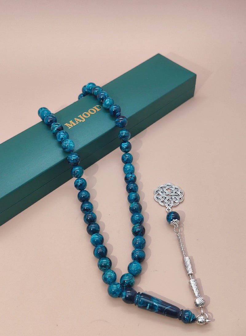 موجود 45 مسبحة صلاة من الراتنج الكهرماني/تسبيح/10 مم/للرجال والنساء - Image 4