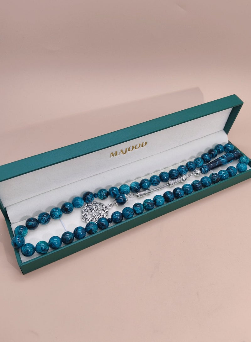 موجود 45 مسبحة صلاة من الراتنج الكهرماني/تسبيح/10 مم/للرجال والنساء - Image 5