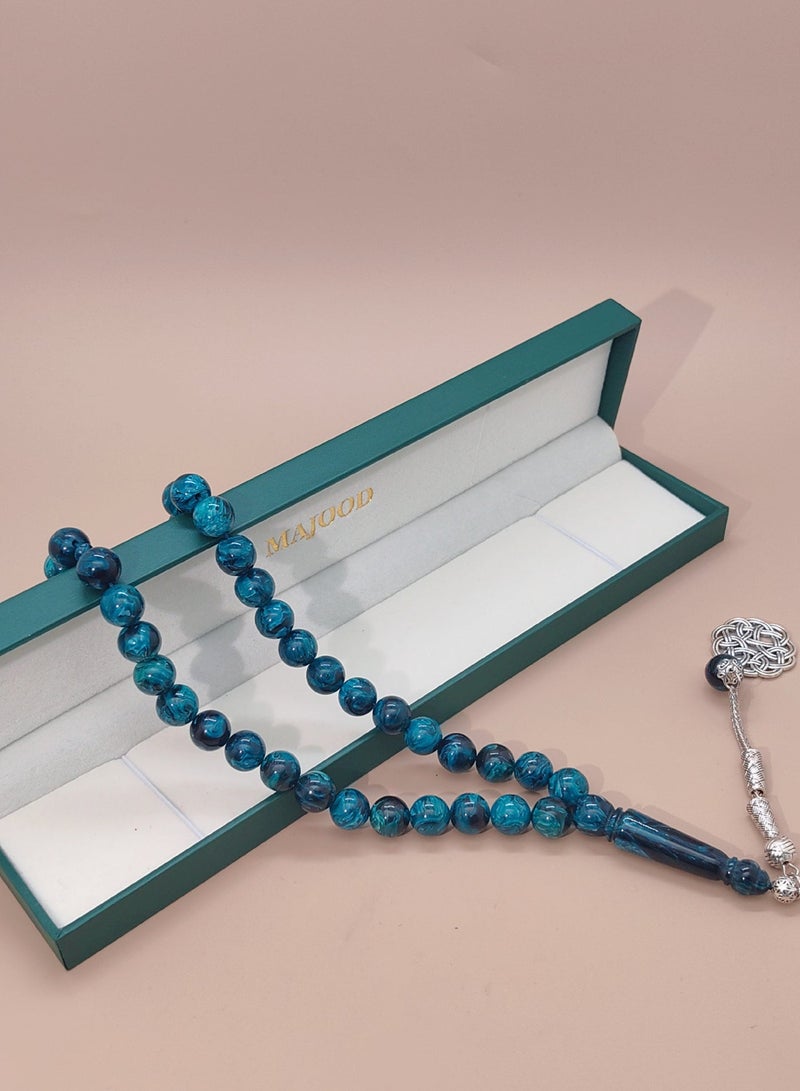 موجود 45 مسبحة صلاة من الراتنج الكهرماني/تسبيح/10 مم/للرجال والنساء - Image 3