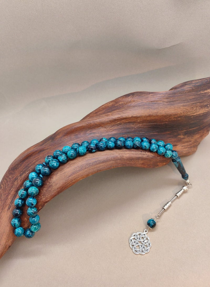 موجود 45 مسبحة صلاة من الراتنج الكهرماني/تسبيح/10 مم/للرجال والنساء - Image 2