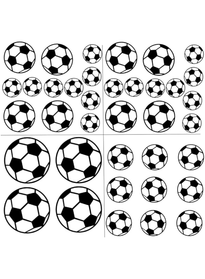 Raxoom BPA Set of 37pcs Soccer Ball Sticker Vinyl Wall Decals for Kids Rooms Bedroom Soccer Fans Home Decor 5 inch 4 inch 3 inch 2 inch WS28 (Blue) - Image 2
