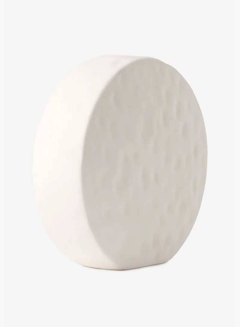 Bonhomie Modern Chalk Textured Round Ceramic Flower Vase For Home Décor