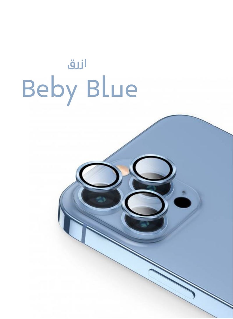 darc iPhone 15 and 15 Plus Camera Lens Protector Anti Fingerprint Baby Blue  - Image 2