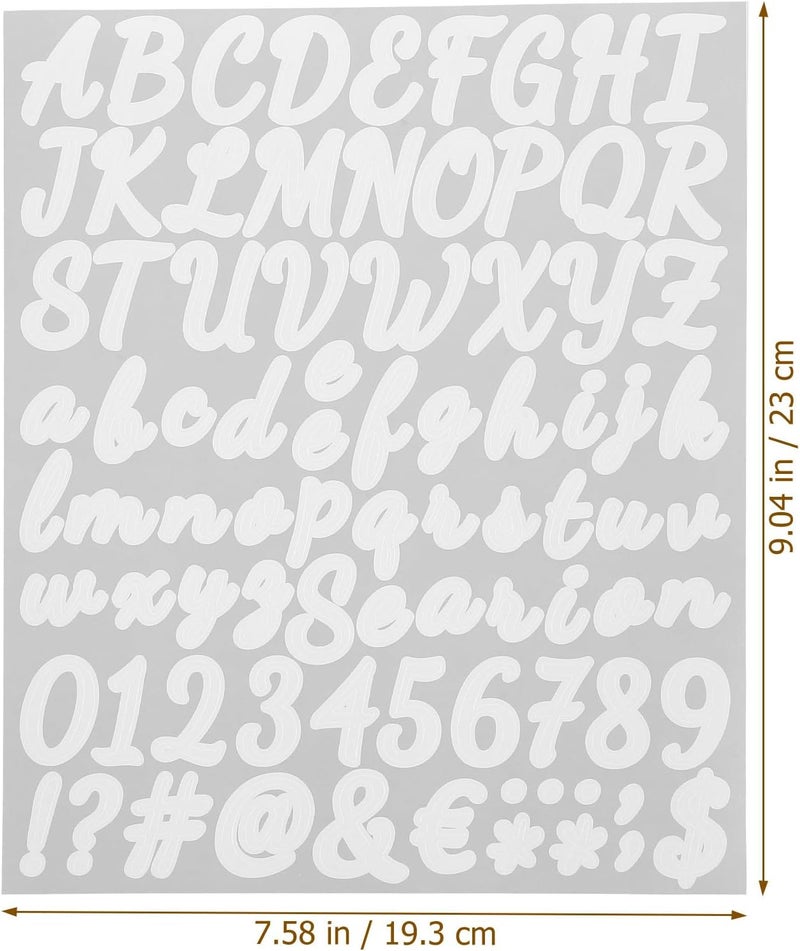10pcs 1-inch White Handwritten Cursive Letter and Number Vinyl Stickers for Scrapbooking and DIY Crafts, Self-Adhesive Small Alphabet Decals for Decor and Personalization - Image 2