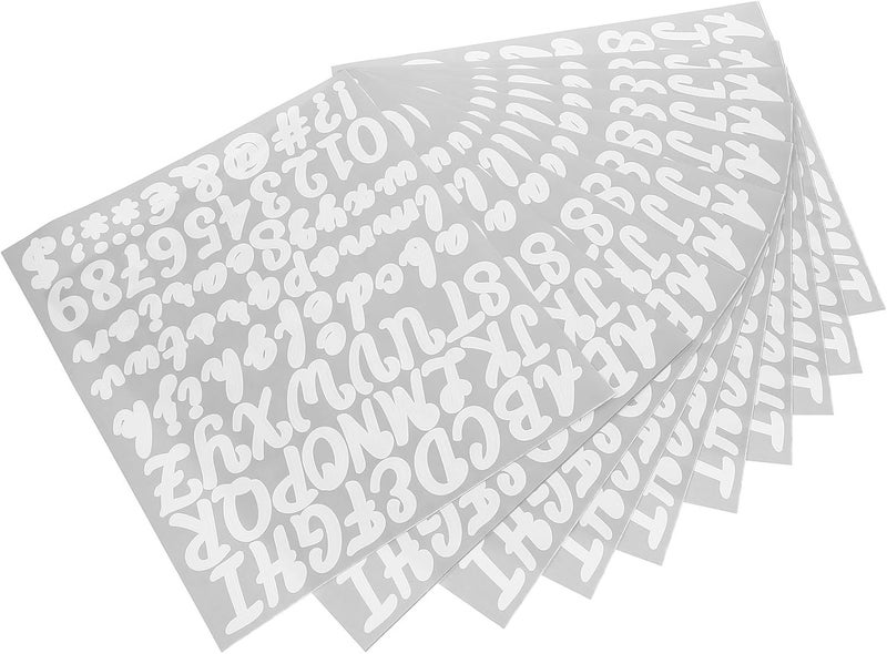 10pcs 1-inch White Handwritten Cursive Letter and Number Vinyl Stickers for Scrapbooking and DIY Crafts, Self-Adhesive Small Alphabet Decals for Decor and Personalization - Image 1