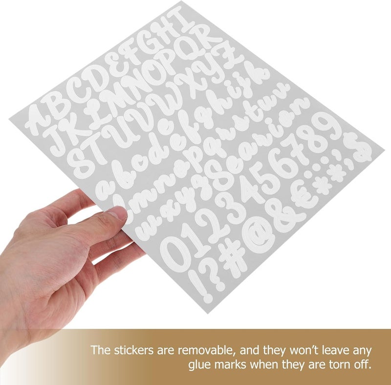 10pcs 1-inch White Handwritten Cursive Letter and Number Vinyl Stickers for Scrapbooking and DIY Crafts, Self-Adhesive Small Alphabet Decals for Decor and Personalization - Image 4
