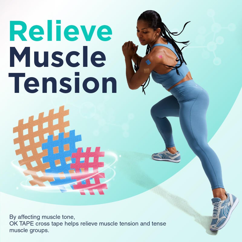 OK TAPE Cross Tape for Muscle Trigger Points and Acupuncture Points,Strong and Versatile for Home, Office, and Outdoor Useï¼ŒMix Box, 136PCS - Image 2