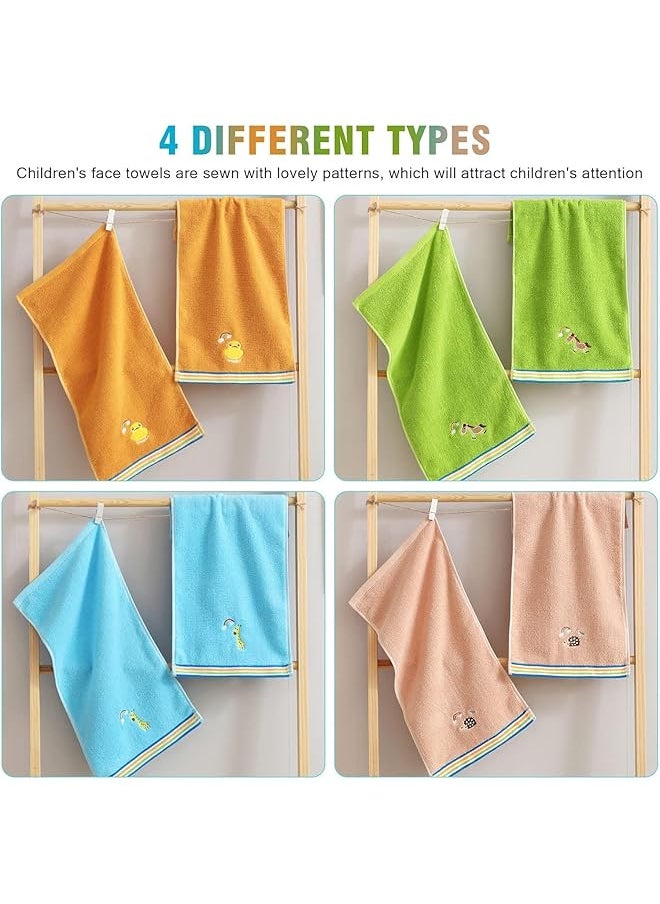 erorex Baby Washcloths 4 Pack Kids Washcloth Towels 100% Cotton Kids Face Towels Hand Towels For Bathroom  - Image 3