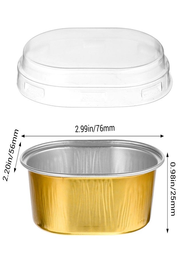 Limbeuuu 150 Pack Mini Aluminum Baking Cups with Lids, 3 OZ Disposable Ramekins Muffin Liners Containers, Individual Pie Tin Cup for Dessert - Image 2