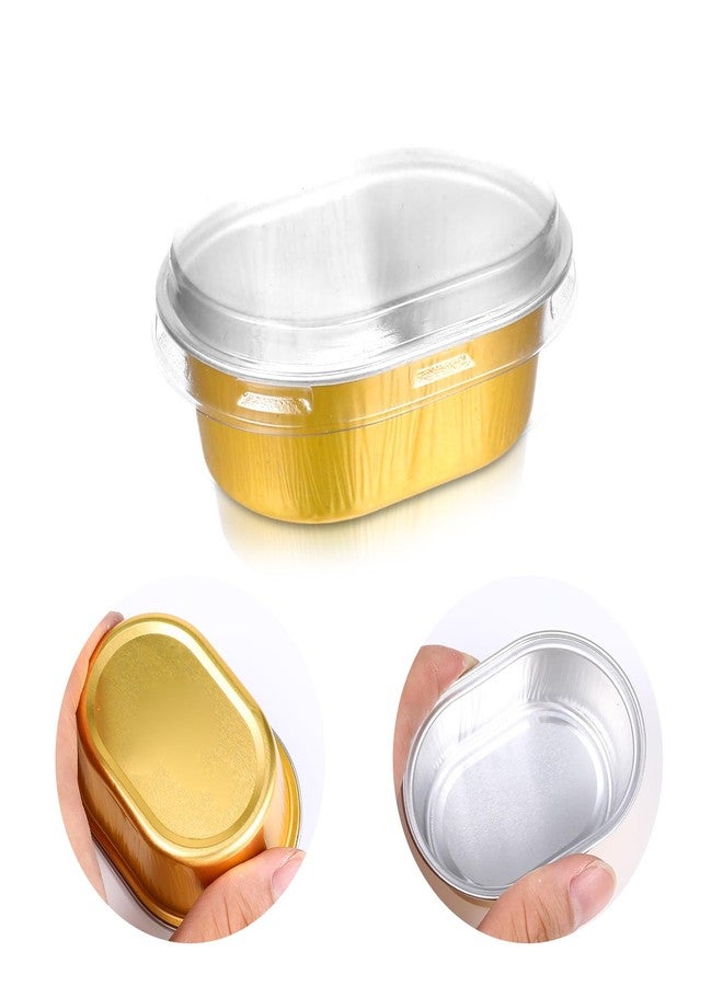 Limbeuuu 150 Pack Mini Aluminum Baking Cups with Lids, 3 OZ Disposable Ramekins Muffin Liners Containers, Individual Pie Tin Cup for Dessert - Image 3