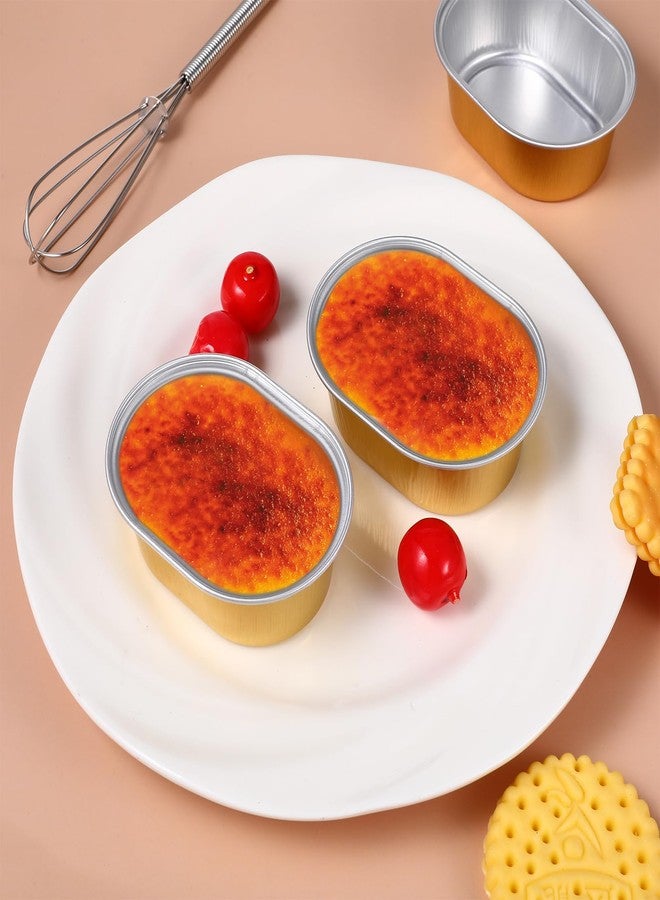 Limbeuuu 150 Pack Mini Aluminum Baking Cups with Lids, 3 OZ Disposable Ramekins Muffin Liners Containers, Individual Pie Tin Cup for Dessert - Image 4