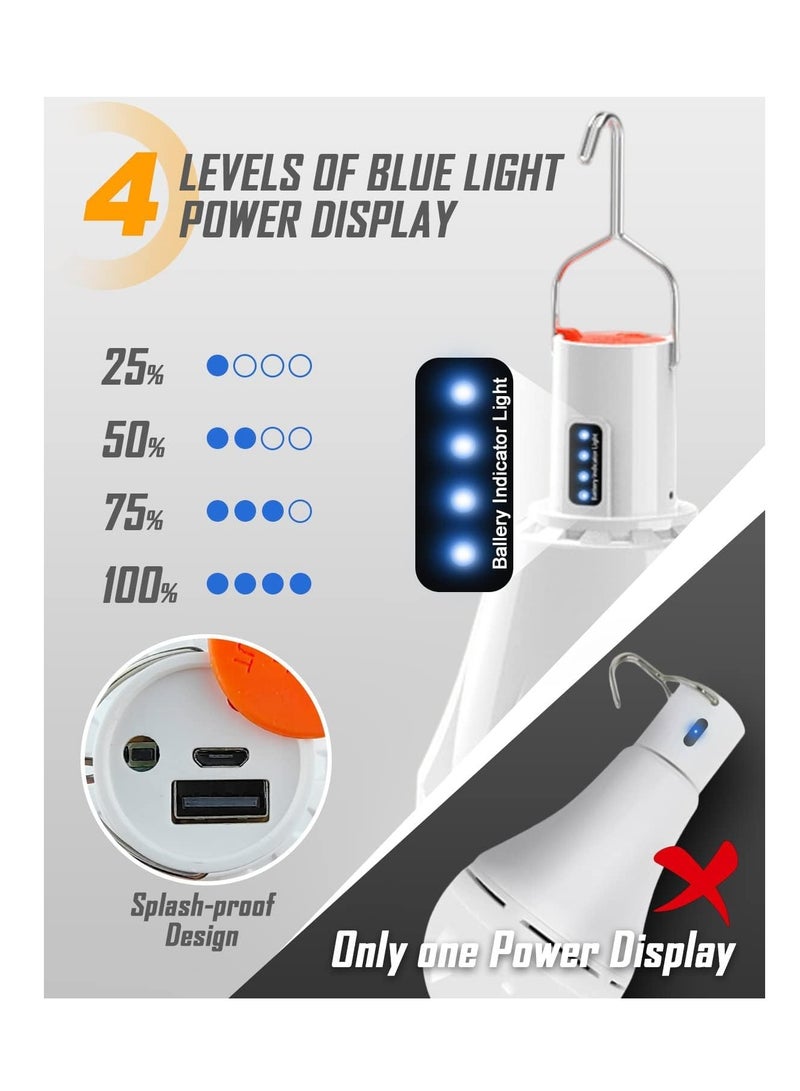 8000mAh Rechargeable Camping Lights for Tents - 5000 Lumens, 60W LED Lantern with Power Display, 5 Light Modes, Waterproof, Portable for Outdoor Fishing, Hiking, Emergency - Image 4