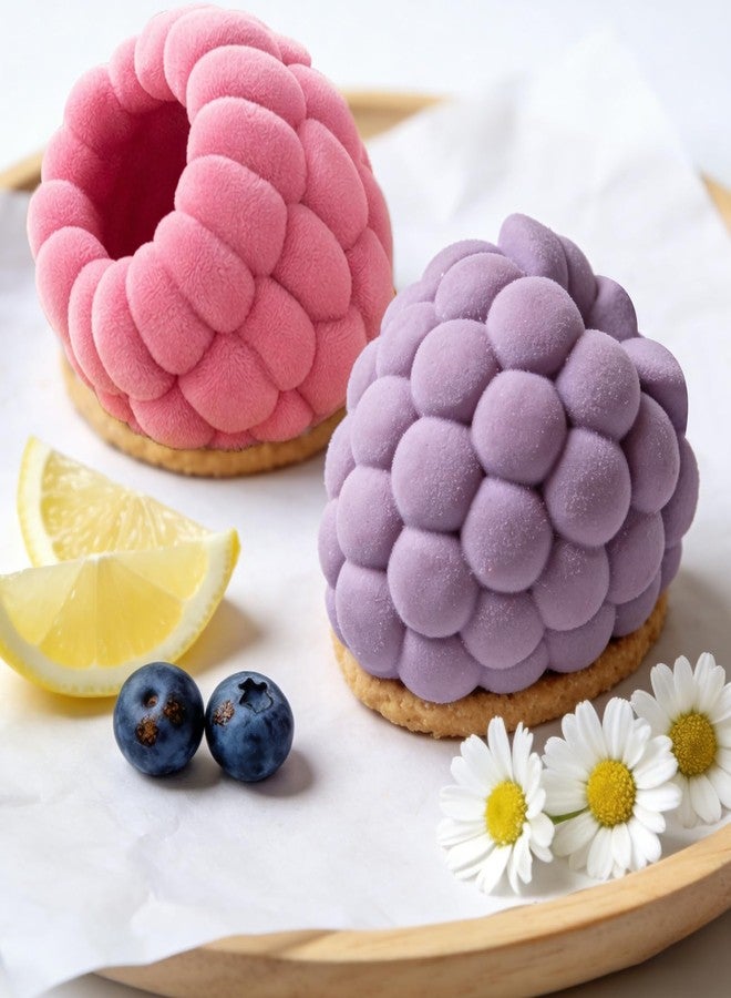 Juome 3D Raspberry Silicone Molds for Mousse Cake - 6 Cavity Fruit Pudding Raspberry Mold for Baking Pastry, Ice Cream, Cake Decoration Mould Supplies - Image 5