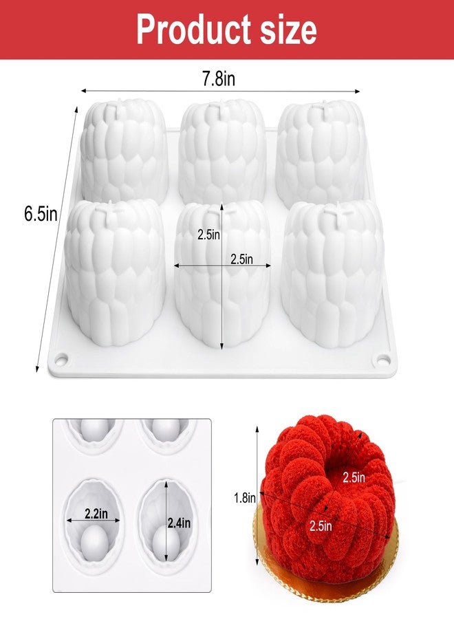 Juome 3D Raspberry Silicone Molds for Mousse Cake - 6 Cavity Fruit Pudding Raspberry Mold for Baking Pastry, Ice Cream, Cake Decoration Mould Supplies - Image 2