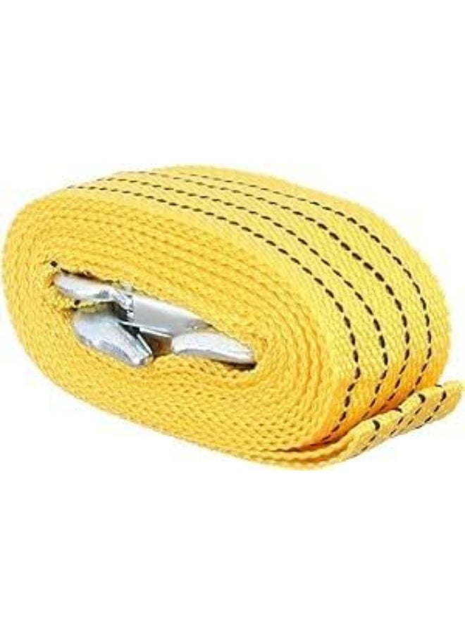 Car Towing Rope with Hooks, 3 Ton Load Capacity, Nylon Emergency Tow Strap for Vehicle Recovery and Roadside Use - Image 1