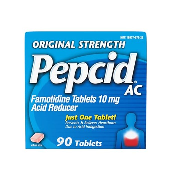 Pepcid AC Original Strength Heartburn Relief Tablets OTC Medicine Prevents Relieves Heartburn Acid Reflux Due to Acid Indigestion 10mg Famotidine Acid Reducer FastActing 90 ct - Image 3