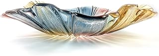 EWEIGEER EWEIGEER 11.5-inch Crystal Glass Colorful Fruit Bowl Dessert Cake Candy Snack Plate,Art Sunflower-shaped,Large  - Image 1
