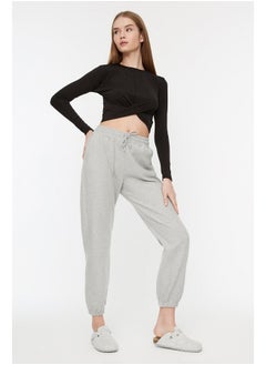 Gray Thessaloniki Comfortable Fit Pocket Knitted Sports Sweatpants TWOAW21EA0168