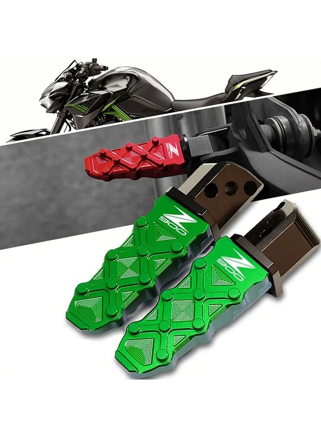 Red CNC Aluminum Adjustable Rear Footrest Pads for Kawasaki Z900 2017-2022 - Image 1