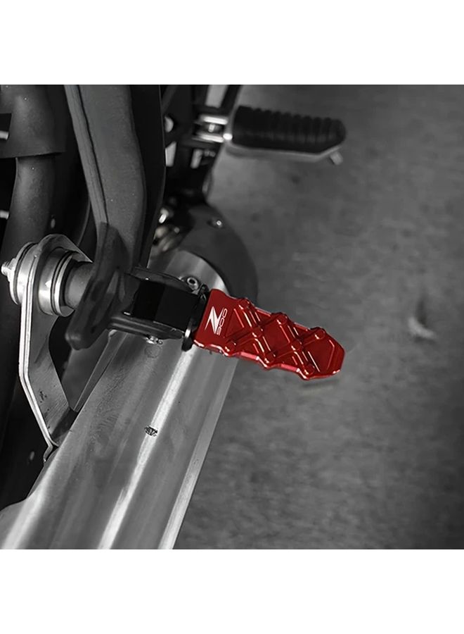 Red CNC Aluminum Adjustable Rear Footrest Pads for Kawasaki Z900 2017-2022 - Image 3