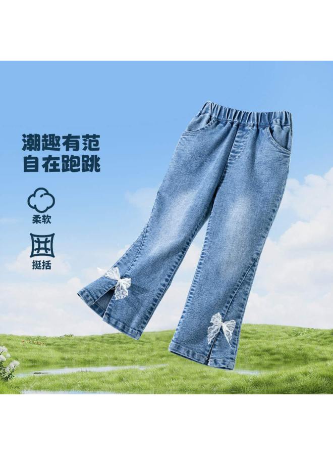 Bornbay new Spring/autumn Style Girls' Pants - Fashionable Versatile Stretchy Washed Soft Jeans - Image 2